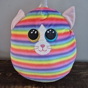 Ty Squish A Boo Rainbow Striped Heather Cat